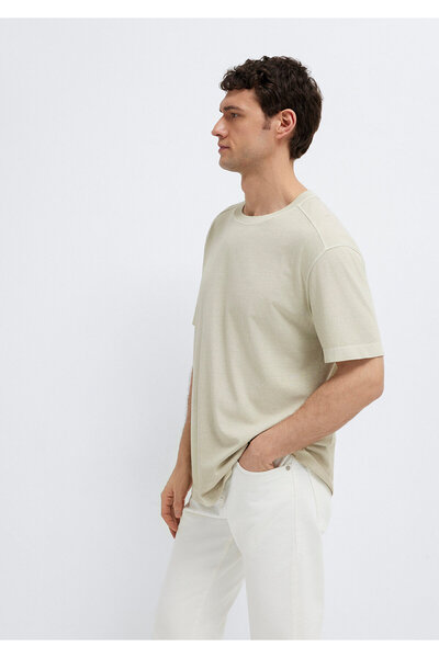 Mavi Beige Basic T-Shirt Loose Fit / Comfortable Loose Cut 0613312-70322