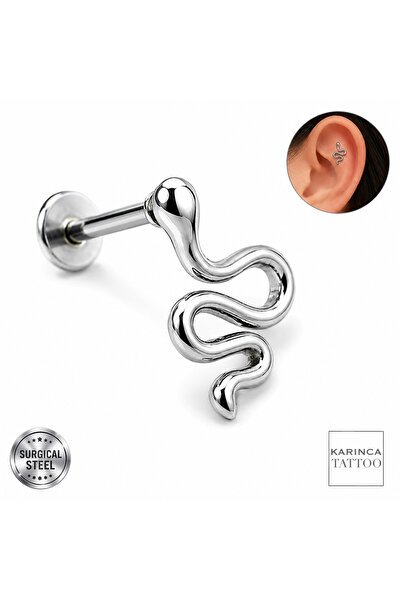 Karınca Piercing Yılan Helix Conch Flat Kulak Kıkırdak Tragus Piercing Küpe C...