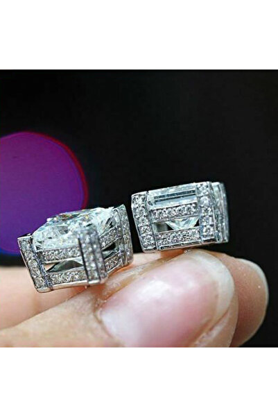 Choice E1101 Huitan Classic Square Crystal Cubic Zirconia Stud Earrings Acces...