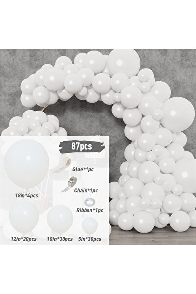Choice10 Other 20240309A01-1 87pcs Solid Color Latex Balloon Chain Foil Ballo...