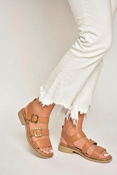 Fox Shoes Y291594203 Σανδάλια από γνήσιο δέρμα Tan