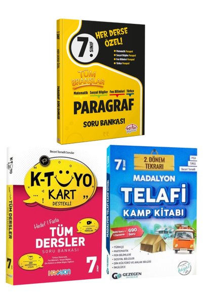 Editör Yayınevi Editör 7. Sınıf Her Derse Özel Paragraf Soru Bankası+Tüm Ders...