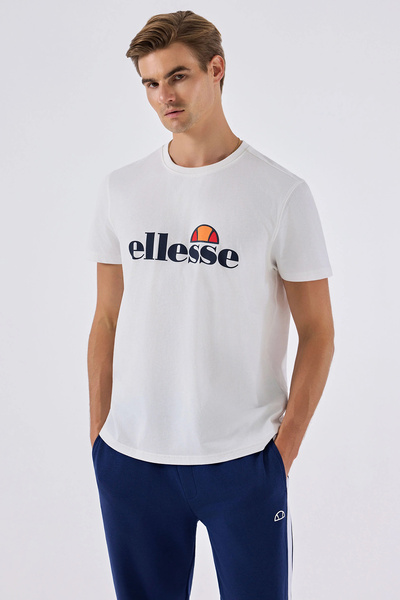 Ellesse Βαμβακερό μπλουζάκι με τυπωμένο λογότυπο και λαιμόκοψη ποδηλάτου, ανδ...