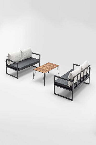 Garden Furniture Garden Set Balcony Seating Group Sofa Sofa Set 2 2 Coffee Table Anthracite