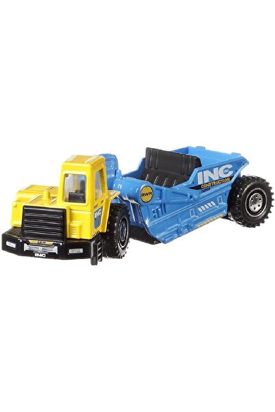 Matchbox WORKING RIGS MBX ROAD SCRAPER İş Araçları Orijinal Lisanslı Oyuncak Araba İş Makinesi Toprak kazıyıcı ve yükleyici taşıyıcı 1:64 mini boyut 10cm