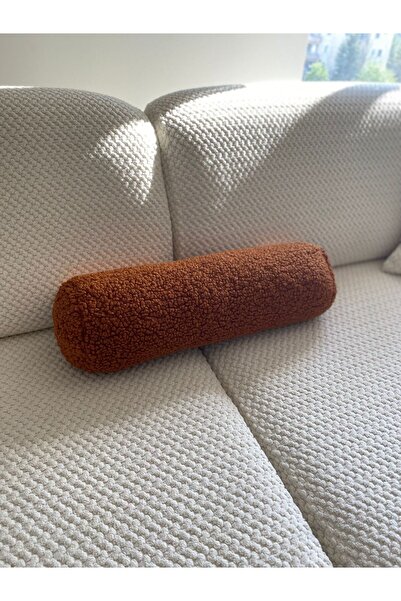 Suvolta Store Teddy Cylinder Pillow Tobacco Color