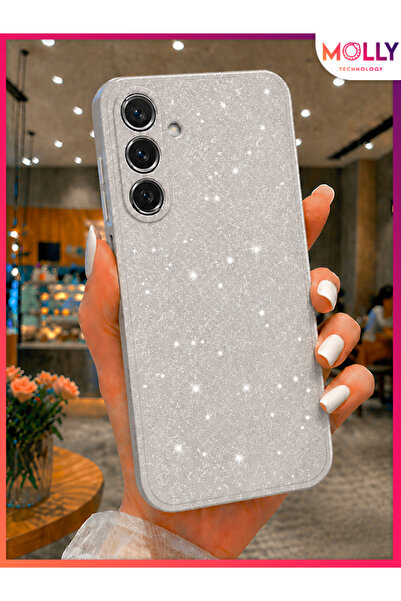 Molly SAMSUNG GALAXY S24 FE İçin Gümüş Berry Parıltılı ve Işıltılı Parlak Sim...