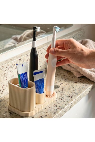 ThinkArtWork Dentacare Toothbrush Organizer – Bathroom Organizer Stand, Toothpaste and Accessory Holder