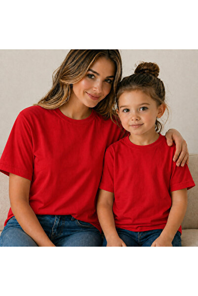 VODEXA Μπλουζάκι Mother Daughter Combination σε απλό Oversize σχέδιο, Διπλό T...