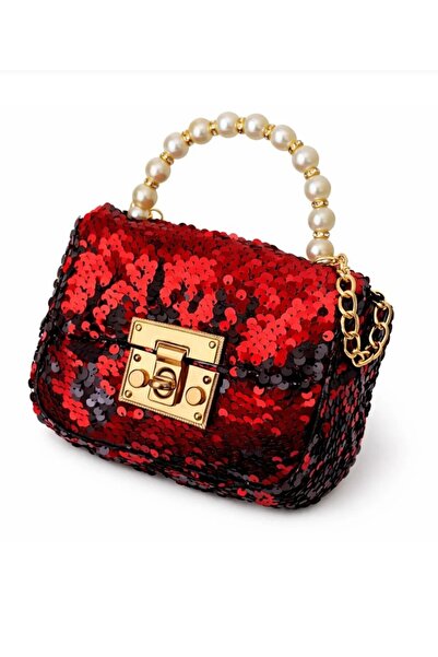 JHTshop İncili Tutma Saplı Parlak Pullu Zincir Askılı Mini Kız Çocuk Bayramlı...