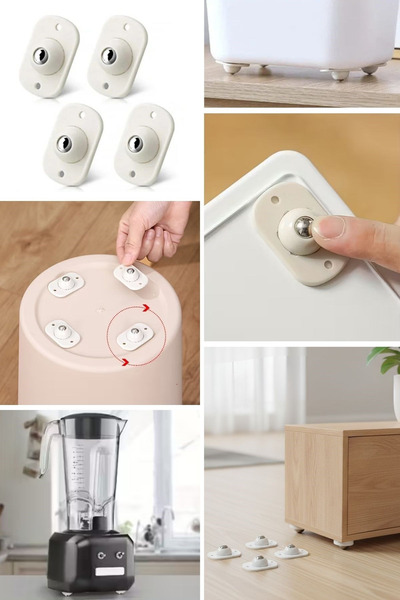 Privo 4 Pieces 360 Degree Rotating Wheel Furniture Moving Apparatus Furniture Slider White Goods Mover