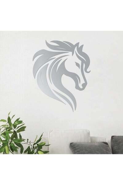 KHUBARA' AL-ALWAN منحوتة أكريليك - خيل - AC-312026048- - فضي مقاس 90x75