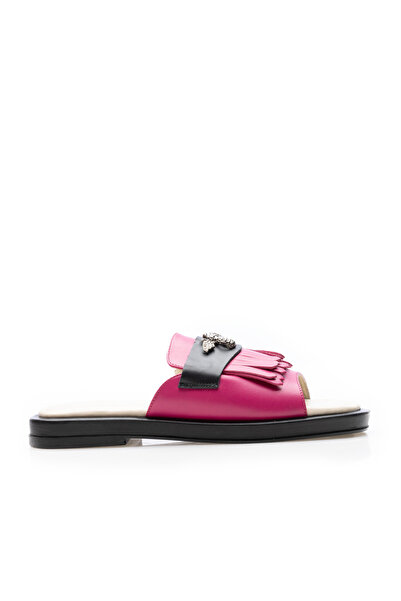 UrbanShoes Saboți damă din piele naturală, Leofex - 050 Fuxia Box