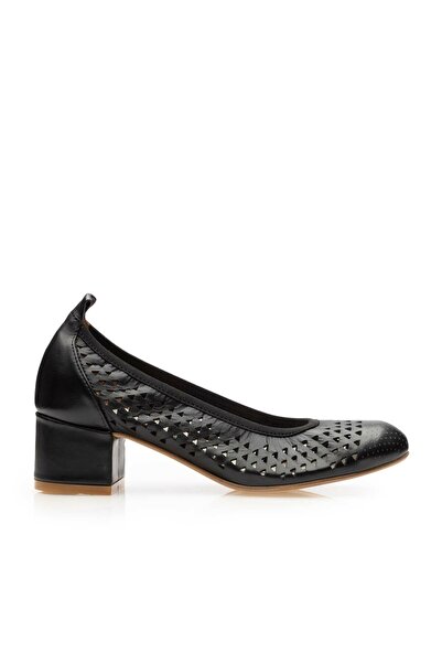 UrbanShoes Pantofi casual cu toc damă, perforati din piele naturală, Leofex -...