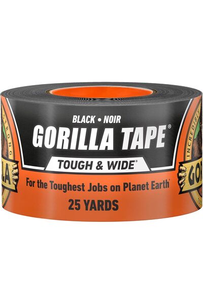 GORILLA شريط لاصق شديد التحمل، أسود، 2.88 بوصة × 25 ياردة