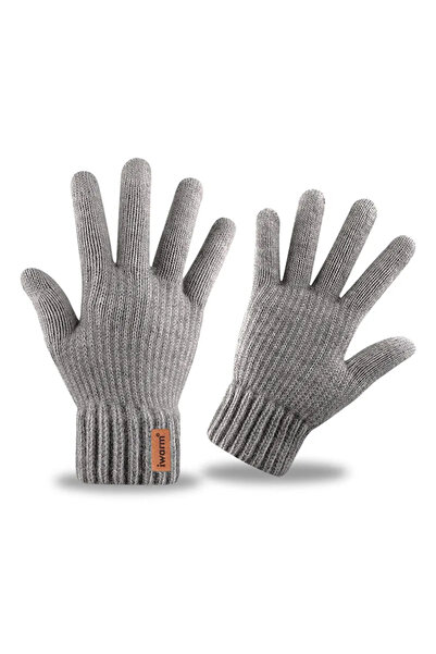 Iwarm Mănuși (ST0016) - din lână de alpacă, mărime 22cm - Gri, utilizare zilnică
