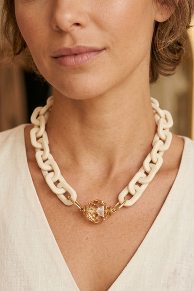 PETEK AKSESUAR Acrylic Chain Crystal Ball Pendant