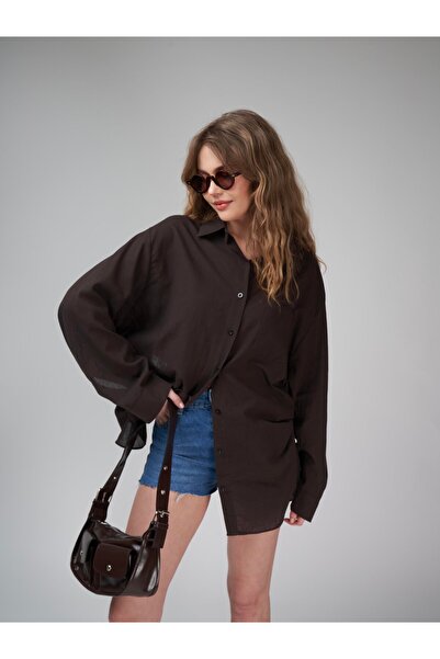 citycenterfashion Βαμβακερό μακρυμάνικο πουκάμισο με γιακά, κουμπιά και λεπτο...