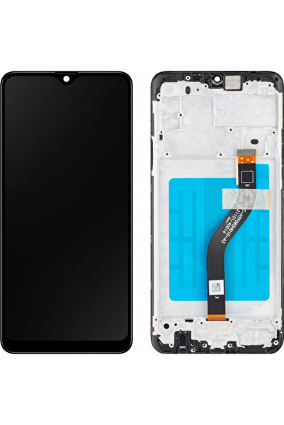 Stef's Cat Οθόνη αφής συμβατή με Samsung Galaxy A20s A207, με πλαίσιο, Μαύρο.