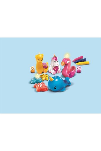 CLEMENTONI Lumânări pentru modelat și decorat, Set de lucru colorat cu forme de animale