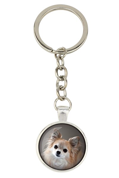Art - Dog Chihuahua cu păr lung - breloc cu fotografia ta, decorațiune pentru...