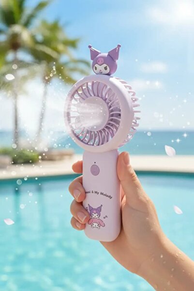 SANRIO Lisanslı Kuromi 1200mAh Taşınabilir Mini Fan – Şarj Edilebilir Serinle...