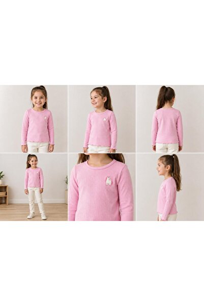 elzo collection Kız Çocuk Nakışlı Pembe Bluz