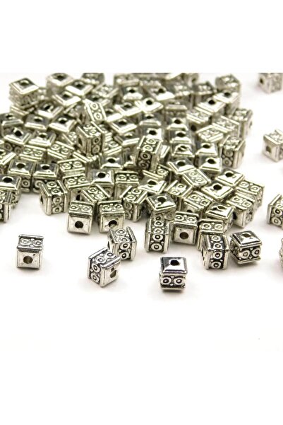 yiğit aksesuar 20 Adet 6 mm Gümüş Küp metal tesbih Yapım Malzemeleri