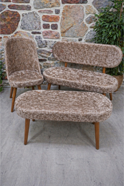 kılıfteks Bench ve Puf Takımı Kılıf Seti - 2 Sandalye, 1 Bench, 1 Puf Örtüsü