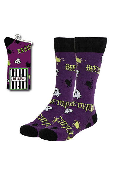 Beetlejuice Long Socks, M 38-45 EU Purple