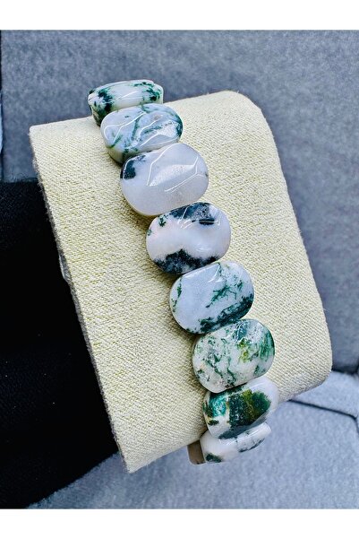 YıldırımTesbihcilik Mossy Agate Natural Stone Bracelet