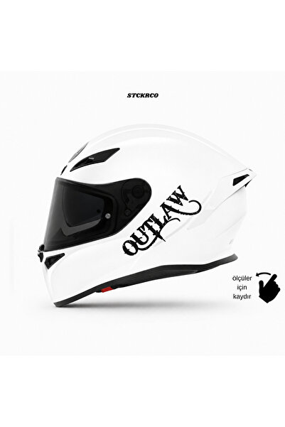 STCKRCO Outlaw "Illegal" Text Sticker |   Chaos Helmet Sticker |   Helmet & F...