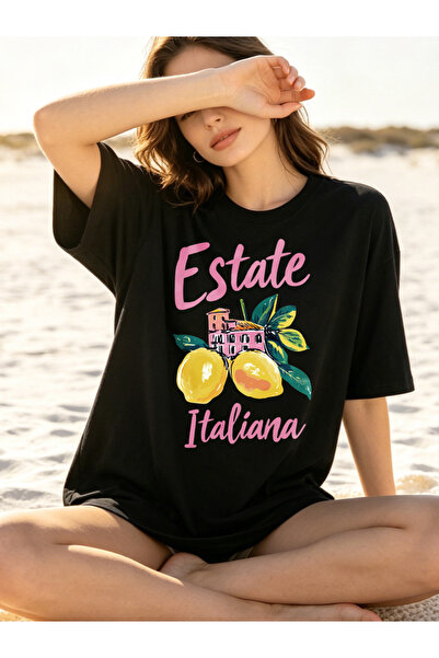Fleck Womens T Shirts Estate Italiana Lemon Villa Print Casual Summer Style