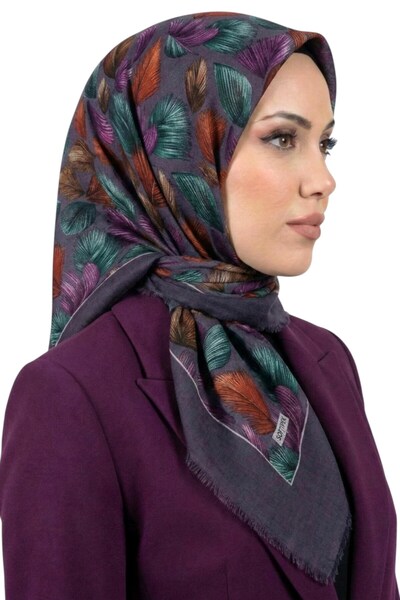 hadiora وشاح نسائي من الريش الأرجواني بتصميم مزخرف