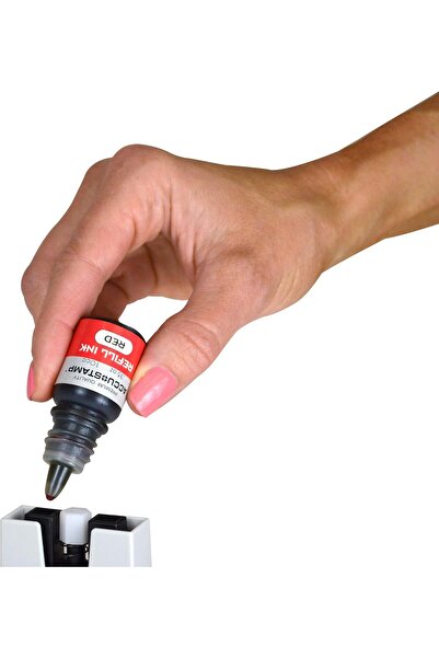 AccuStamp حبر إعادة تعبئة الأختام المسبقة التحبير، أزرق وأحمر، عبوة من قطعتين...