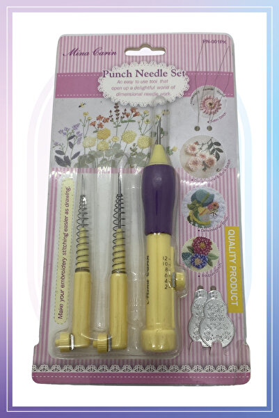 Mai Handmade Hobby ve Örgü Evi Punch Needle Profesyonel Set , Ayarlanabilir N...