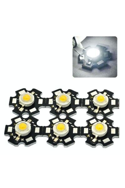 Stef's Cat LED SMD 1W cu Radiator, Lumină Albă Rece 6500K