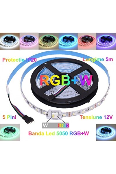 Stef's Cat Bandă LED RGBW 5050, 60 LED-uri/m - IP20, 5m/rolă