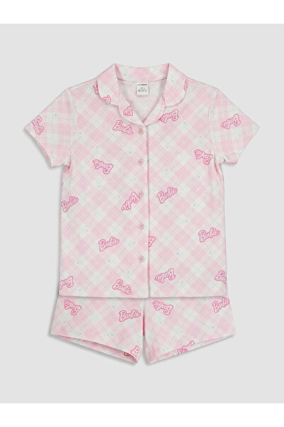 LC Waikiki Set de pijamale scurte pentru fete, cu imprimeu Barbie