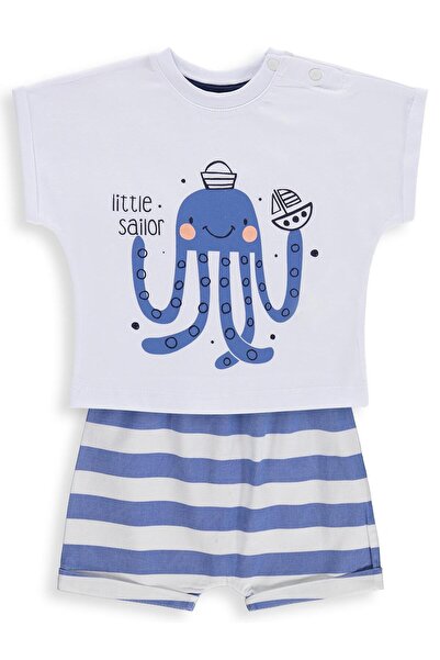 Civil Baby Ahtapot Baskılı 6-18 Ay Takım - Beyaz