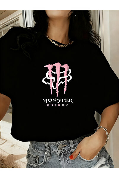 SAUDI Monster Energy x Fox Racing Logo Graphic T-Shirt, 100% Cotton Short Sle...