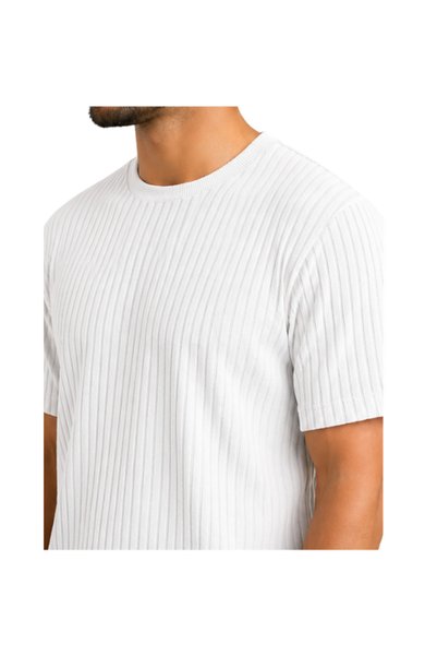Yassino Hair Knit Jacquard Fabric 100% Cotton Men's T-Shirt 26015