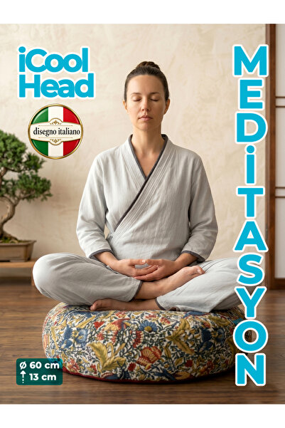 iCool Head Karabuğday Kabuğu Dolgulu Meditasyon Minderi, Geniş Yoga Minderi, ...