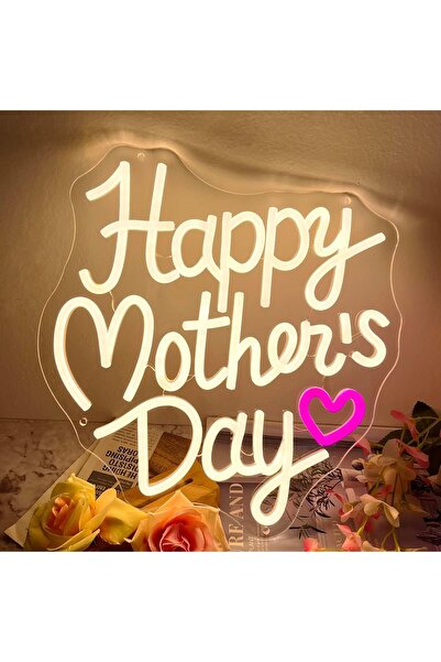 Slasa Happy Mothers Day Neon Sign Multicolor 30x40 cm 6 mm Acrylic Base LED W...