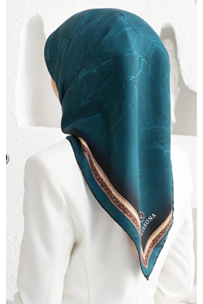 Vissona Tivil Silk Scarf Ist 60307 - 0039 Green Mixed Pattern
