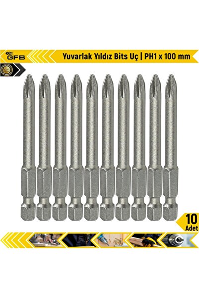 GFB Yuvarlak Yıldız Bits Uç I Ph1 x 100 mm 10 Adet