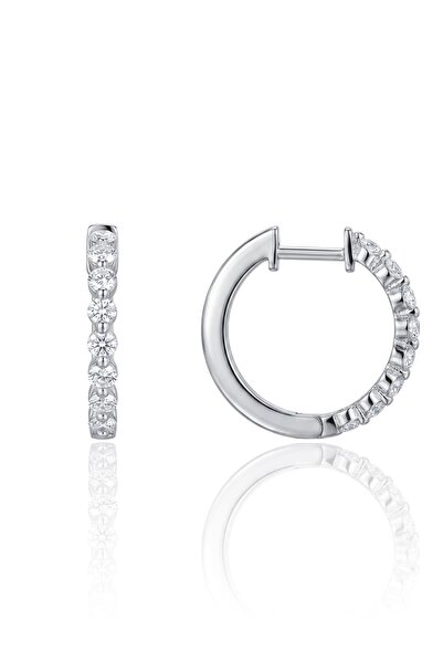 Söğütlü Silver 925 Ayar Gümüş Küpe Pırlanta Montür Işıltılı Yarımtur Zirkon T...