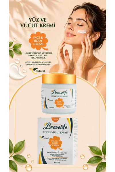 Bravelife Yoğun Nemlendirici Yenileyici Yüz Ve Vücut Bakım Kremi Panthenol Co...