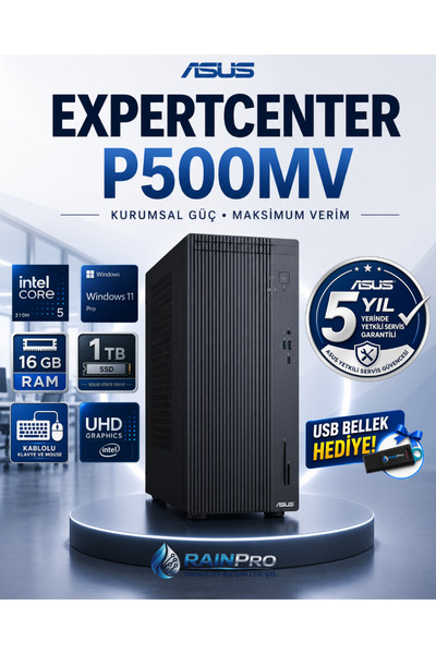 ASUS Expertcenter P500MV Intel® Core™ 5 210H 4.8Ghz Aı 16 GB DDR5 1 TB SSD Wi...