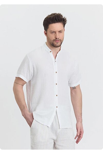 Org Marka Store HEAVEN 4080 ΑΝΔΡΙΚΟ ΠΟΥΚΑΜΙΣΟ ΜΟΥΣΛΙΝΑ ΜΕ ΧΑΚΙΜ ΓΙΑΚΑ ΚΑΙ ΚΟΝ...